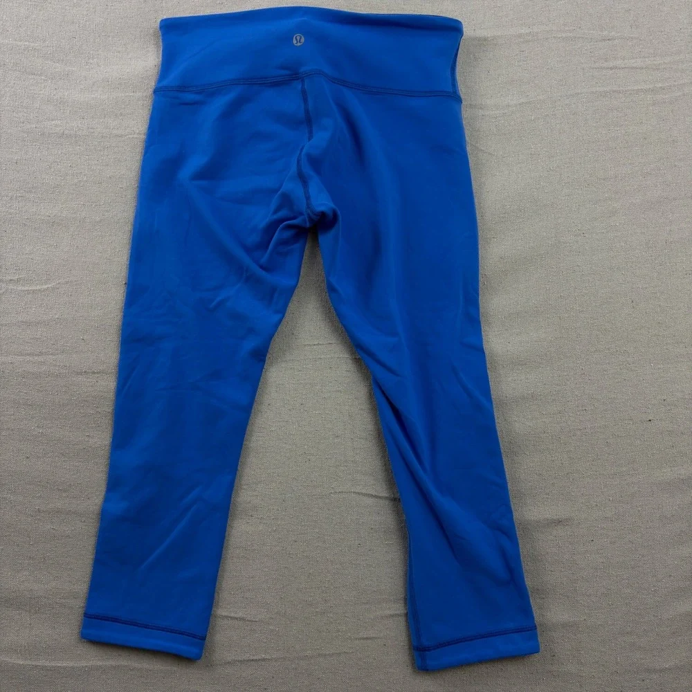 Lululemon‎ Wunder Under Crop Leggings Womens 8 Blue Activewear Yoga Pants